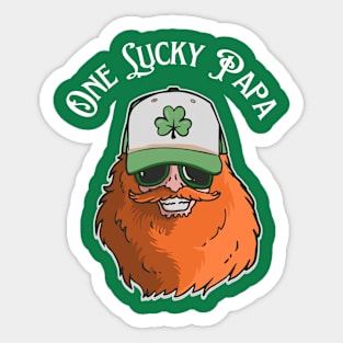 One Lucky Papa Sticker